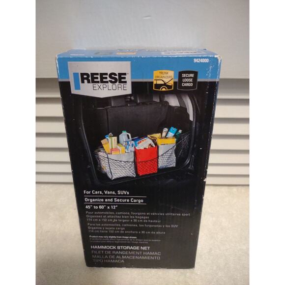 Reese Explore car van SUV trunk organizer hammock cargo storage net 60" x12" - Picture 3 of 3